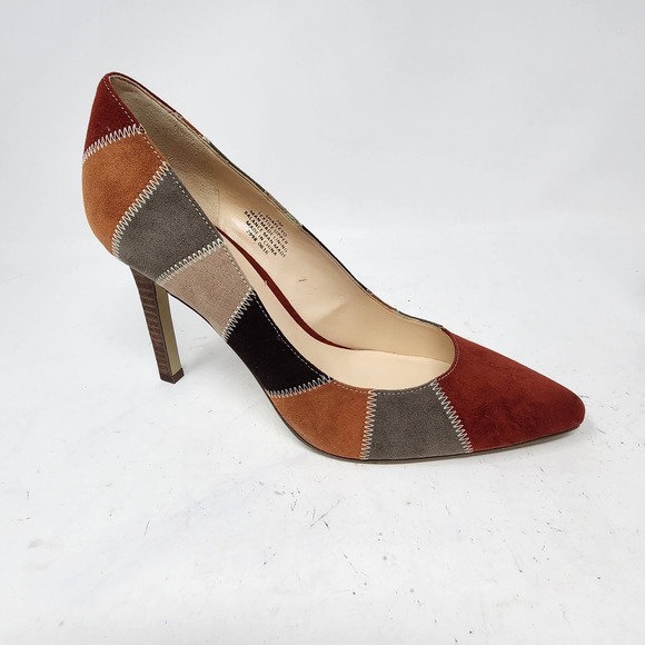 Nine West Shayleyo Faux Suede Multi-Colored Pump Heels Size 7M Career - Picture 9 of 11